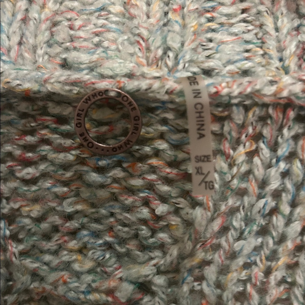 Anthropologie brand XL Cozy sea foam green Cable Knit sweater cardigan - Picture 2 of 5